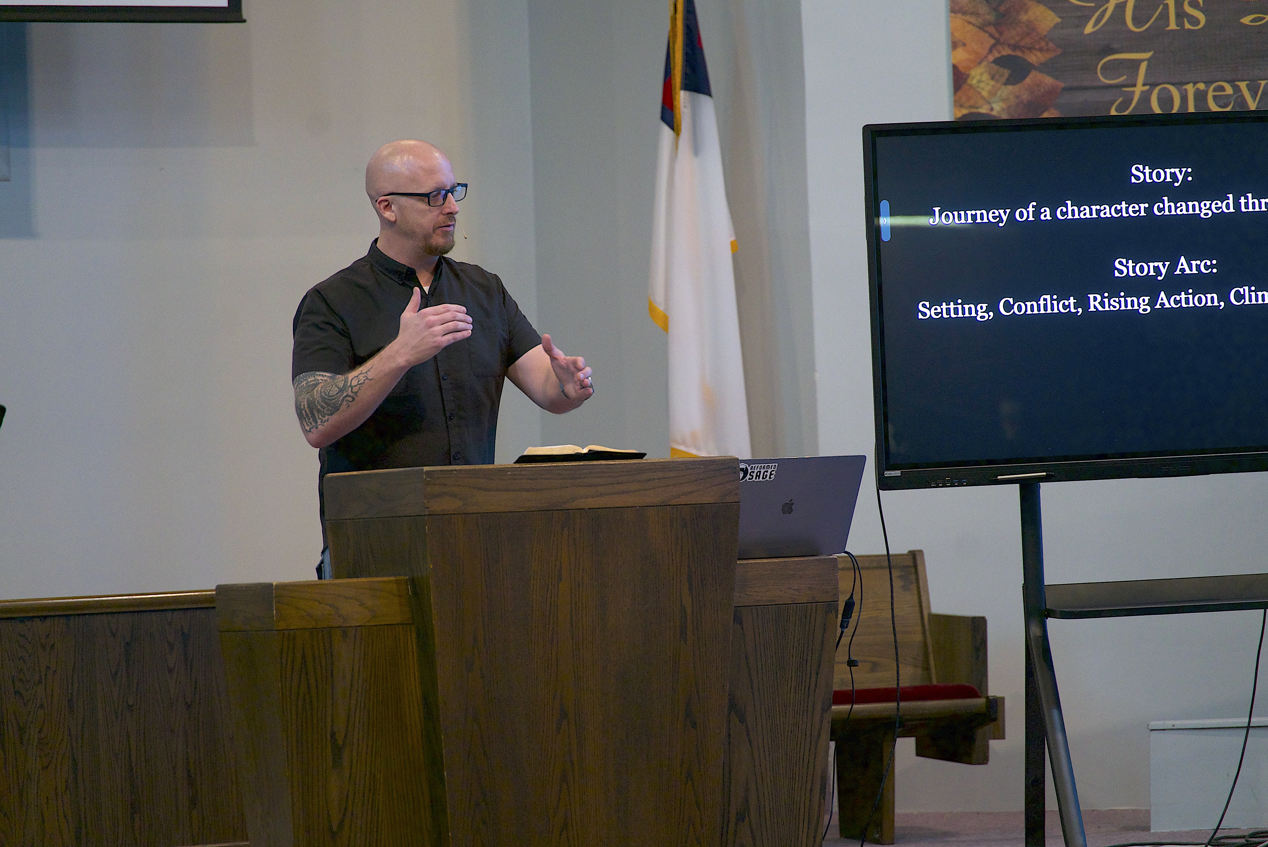 Greg teaching on biblical storytelling